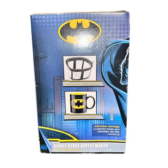 Batman Single Serve Coffee Maker Black 12 Oz DC Comics Mug Included NIB - Picture 2 of 5